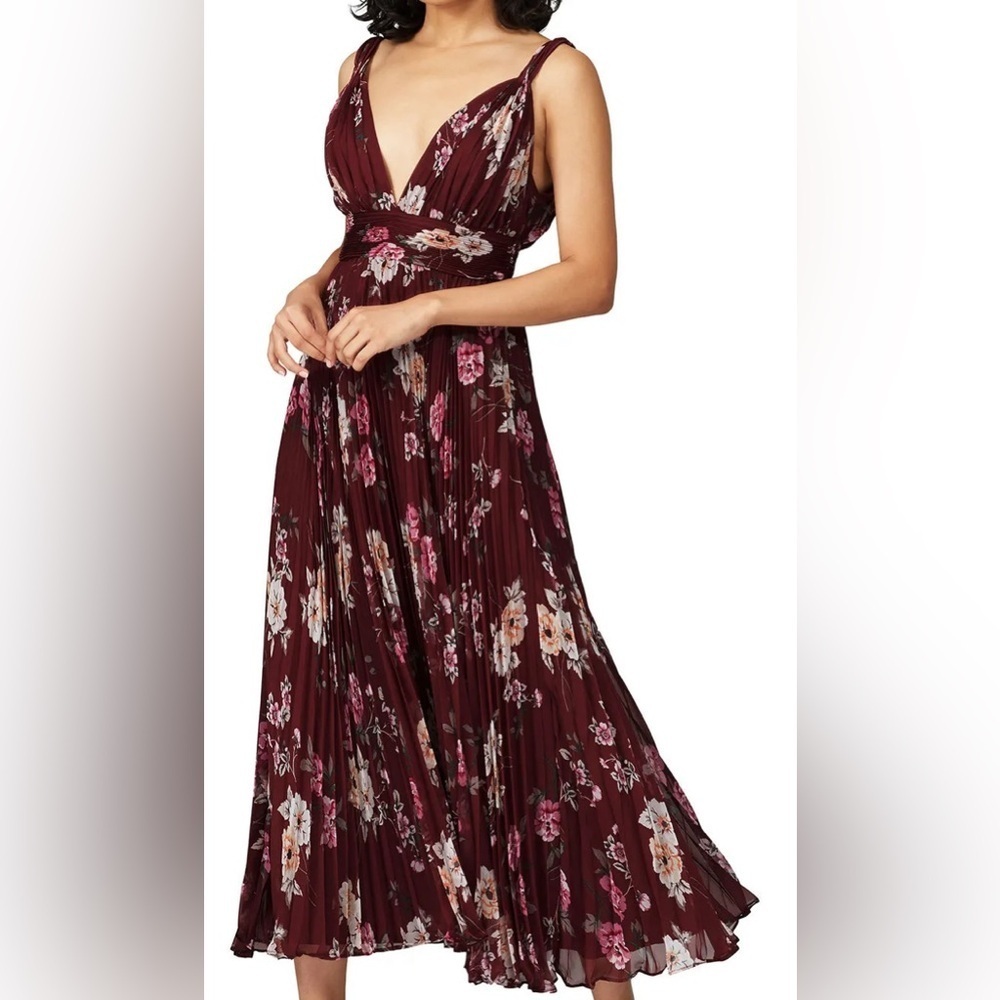Jill Jill Stuart Zola Print Dress - Burgundy Floral Maxi Dress - Picture 2 of 9